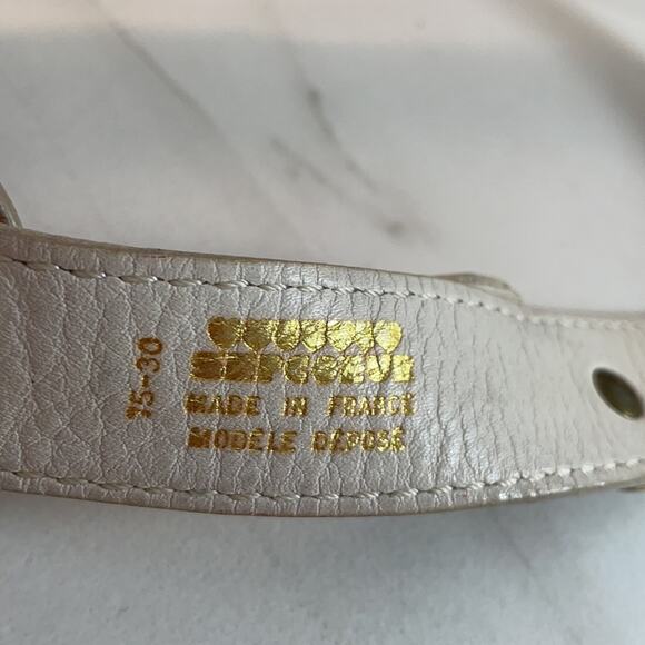 Sepcoeur leather belt cream color with medallions main image 5
